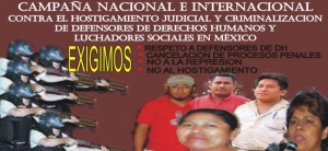 Convocatoria: Campaña Nacional e Internacional contra el Hositgamiento Judicial y criminalización...