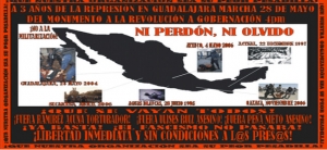 Marcha a 3 años de represion en Guadalajara