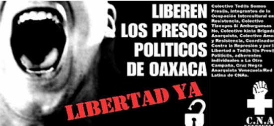 Notas sobre la situacion del compañero David Venegas detenido en Oaxaca